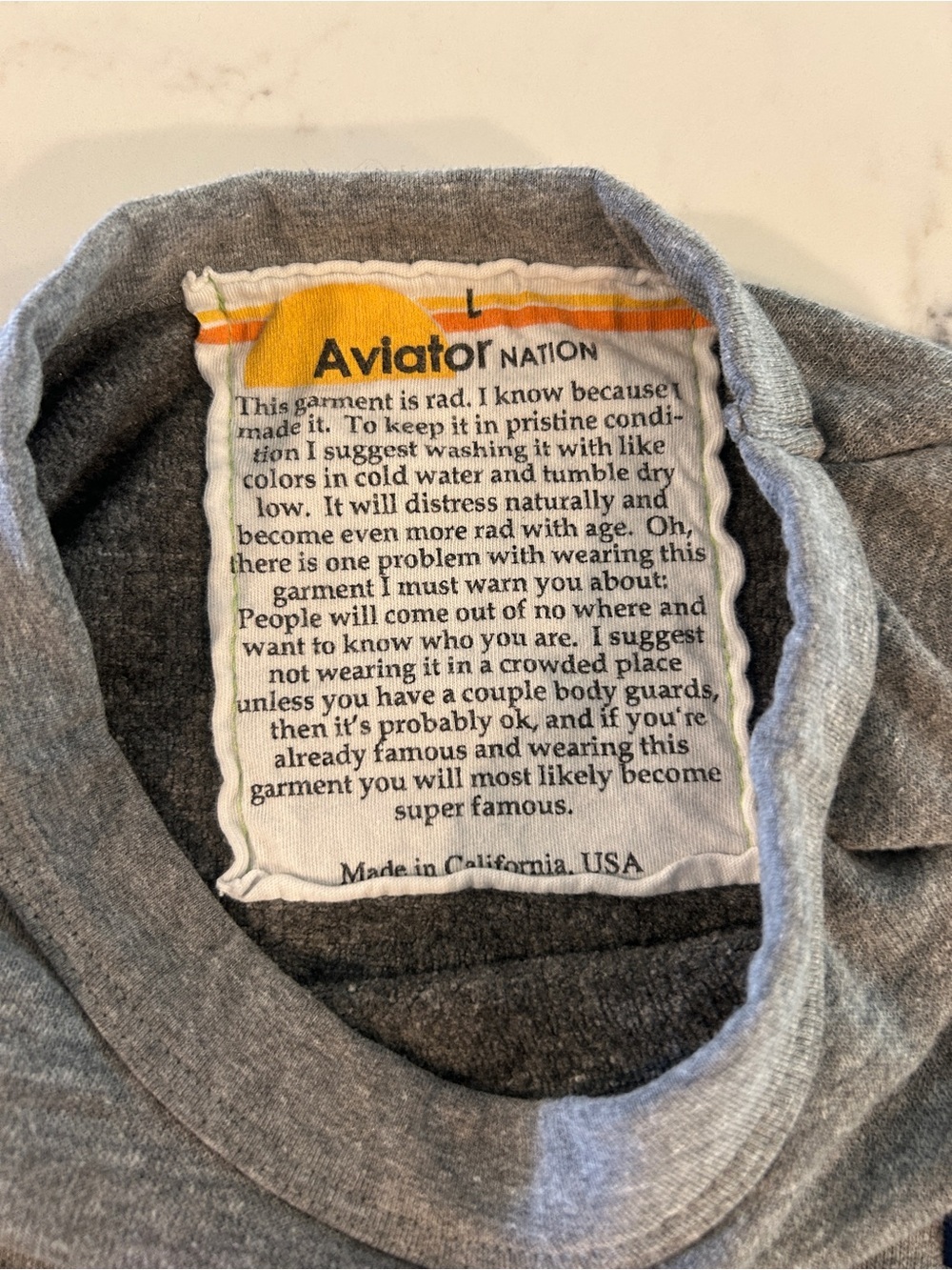 Aviator Nation RAINBOW EMBROIDERY RELAXED CREW SWEATSHIRT size large - Picture 4 of 6